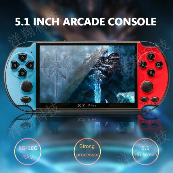 X7 Plus Handheld Game Console 5.1 Inch HD Screen Retro Games